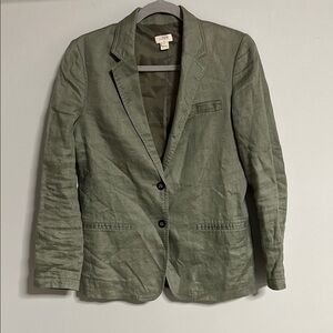 J. Crew Blazer Size 6 Women's Sage Green Linen Career Business